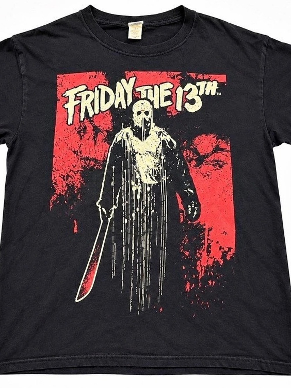 Friday the 13th Jason Voorhees Black Distressed Horror Graphic Tee S